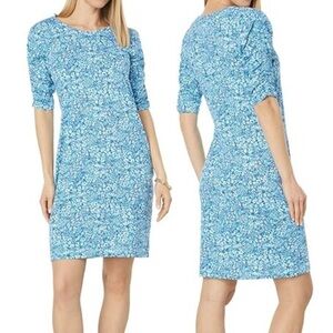 Lilly Pulitzer Belden dress in Cumulus Blue Blooming Together XL